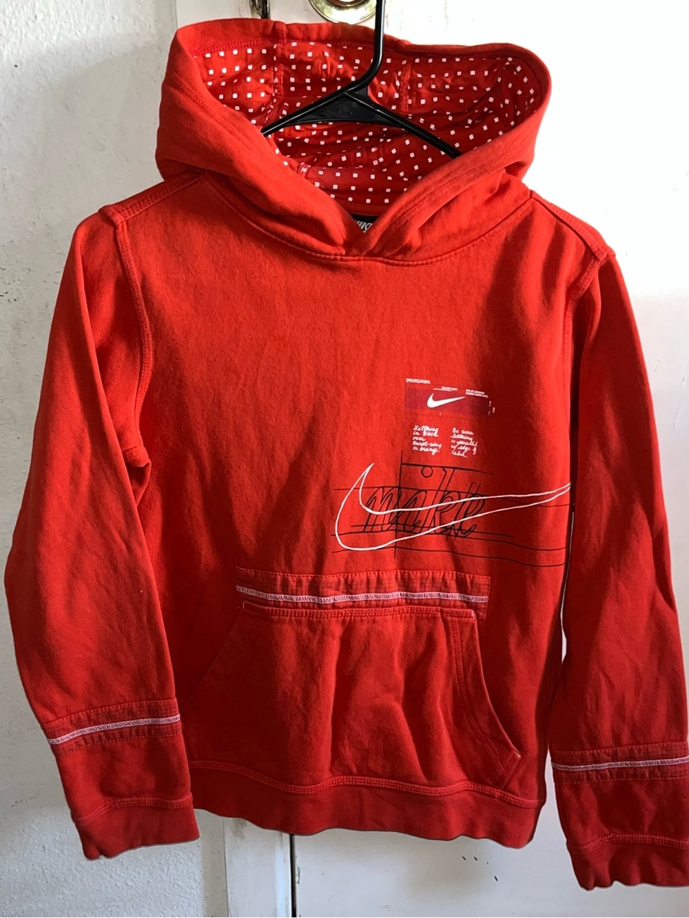 Nike Orange Hoodie Athletic Sweatshirt Pullover